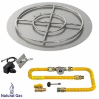 American Fireglass SS-RFPKIT-N-30 30 in. Round Stainless Steel Flat Pan with Spark Ignition K