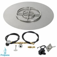 American Fireglass SS-RFPKIT-P-36 36 in. Round Stainless Steel Flat Pan with Spark Ignition K