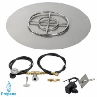 American Fireglass SS-RFPKIT-P-30 30 in. Round Stainless Steel Flat Pan with Spark Ignition K