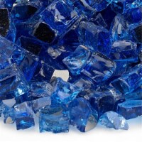 American Fireglass AFF-COBLRF12-10 0.5 in. Cobalt Blue Reflective Fire Glass - 10 lbs