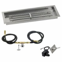 American Fireglass SS-AFPPKIT-N-48 48 x 14 in. Rectangular Stainless Steel Drop-In Firepit Pa