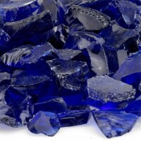 American Fireglass CG-DKBLUE-M-10 Dark Blue Recycled Fire Pit Glass - Medium, 10 lbs