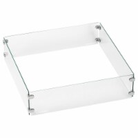 American Fireglass FG-SQP-18 18 in. Tempered Glass Flame Guard for Square Drop-In Fire Pit Pa