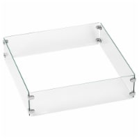 American Fireglass FG-SQP-30 30 in. Tempered Glass Flame Guard for Square Drop-In Fire Pit Pa