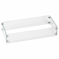 American Fireglass FG-AFPP-48 48 x 14 in. Tempered Glass Flame Guard for Drop-In Fire Pit Pan