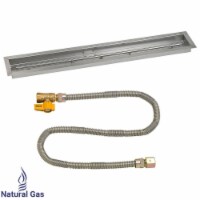 American Fireglass SS-LCBMKIT-N-48 48 x 6 in. Linear Drop-In Pan with Match Light Kit - Natur
