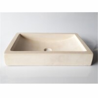 Eden Bath EB-N008CR 22 in. Shallow Wave Concrete Rectangular Vessel Sink - Cream