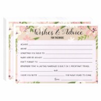50 Sheet Floral  Wedding Game Cards Marriage Advice for Bridal Shower, Pink