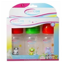 BornCare BCWS-163-1 8oz 250ml Wide Neck Feeding Bottle with Silicone Nipple, Slow Flow - 3 Pa