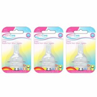 BornCare BCWS-166-1 0-3 Months, Regular Neck Silicone Nipple - 2 Pack