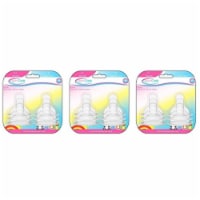 BornCare BCWS-164-3 6 Months Plus, Wide Neck Silicone Nipple - 3 Pack