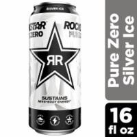 Rockstar® Pure Zero Silver Ice Energy Drink Can Perspective: Main