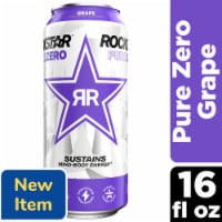 Rockstar Pure Zero Energy Drink, Zero Sugar, Grape Perspective: Main