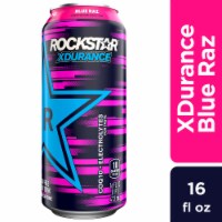 Rockstar® XDurance Blue Raz Energy Drink Can Perspective: Main