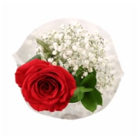 Valentine's Day Single Stem Rose Fresh Flower Bouquet Perspective: Main