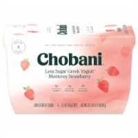 Chobani Less Sugar Monterey Strawberry Low-Fat Greek Yogurt 4 Count