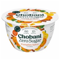 Chobani® Limited Batch Pumpkin Spice Zero Sugar Nonfat Greek Yogurt Cup Perspective: Main