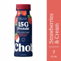 Chobani® 15G Protein Strawberries & Cream Zero Added Sugar Yogurt Drink Perspective: Main