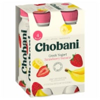 Chobani Lowfat Strawberry Banana Greek Yogurt Drinks Perspective: Main
