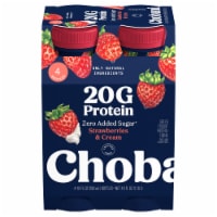 Chobani® 20g Protein Lowfat Greek Yogurt Drink Strawberries & Cream 10 fl oz 4PK Perspective: Main
