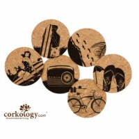 Corkology 382 Beach Life Cork Coaster Sets