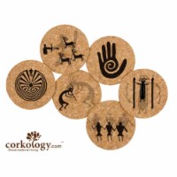 Corkology 407 Petroglyphs Cork Coaster Sets