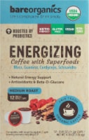 BareOrganics Energizing Coffee with Superfoods Medium Roast Single Serve Cups