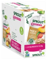 Sprout® Stage 2 Organic Peach Oatmeal with Coconut Milk & Pineapple Baby Food Pouch Perspective: Main