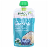 Sprout Organics® Stage 2 Blueberry Banana Coconut Milk Veggies & Flaxseed Smoothie Baby Food Pouch Perspective: Main