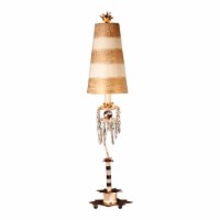 Lucas McKearn Birdland 1-light Crystal Table Lamp in Black/Gold Stripes