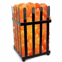 Himalayan Glow Picket Fence Style Metal Basket Salt Lamp, ETL Certified Dimmer | 6-7 lbs