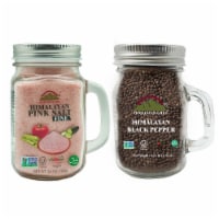Himalayan Chef Salt & Pepper Mason Jar, Fine Salt With Whole Black Peppercorns – Set of 2