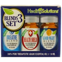Healing Solutions Therapeutic Essential Oil Set, Blends 3 Set, 0.33 oz, 3 Ct