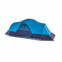 Outbound 12 Person 3 Season Easy Up Camping Dome Tent, Mesh Wall & Rainfly, Blue