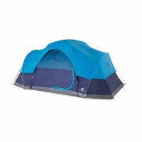 Outbound 8 Person 3 Season Easy Up Camping Dome Tent w/Mesh Wall & Rainfly, Blue