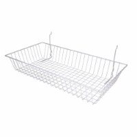 Econoco BSK11-EC 24 x 12 x 4 in. Shallow Basket  Epoxy Chrome - Semigloss  Pack of 6
