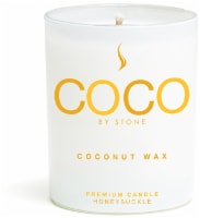COCO by Stone Honeysuckle Coconut Wax Jar Candle Perspective: front