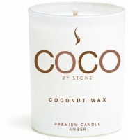 COCO by Stone Amber Coconut Wax Jar Candle Perspective: front