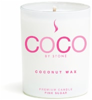 COCO by Stone Pink Sugar Scented Coconut Wax Jar Candle - White