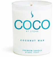 COCO by Stone Stone Fruit Scented Coconut Wax Jar Candle - White Perspective: front