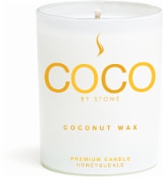 COCO by Stone Honeysuckle Coconut Wax Jar Candle - White Perspective: Main