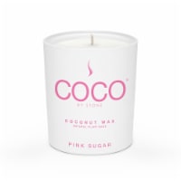 COCO by Stone Pink Sugar Coconut Wax Jar Candle - White