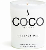 COCO by Stone Black Currant Coconut Wax Jar Candle - White