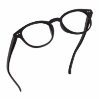 Readerest Black Round Reading Glasses (0.50 Mag), Men & Women, Anti Glare, UV Prot.