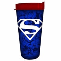 Silver Buffalo 16 oz Superman Logo Tumbler, Blue
