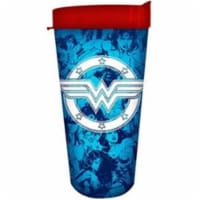 Silver Buffalo 16 oz Wonder Woman Multi Panels Logo Stars Domestic Tumbler