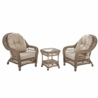 Saturn Collection Outdoor Garden Patio 3 PC Cappuccino Furniture Conversation Set