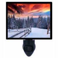 Sunset Photo Night Light. Mountain Landscape. Free Extra Picture For Lights.