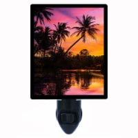 Tropical Sunset Night Light. Caribbean Dream. Palm Trees. Free Extra Picture For Lights.