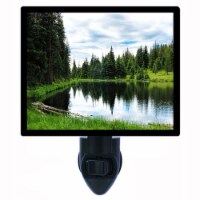 Landscape Decorative Photo Night Light. Morning Lake. Free Extra Picture For Lights.